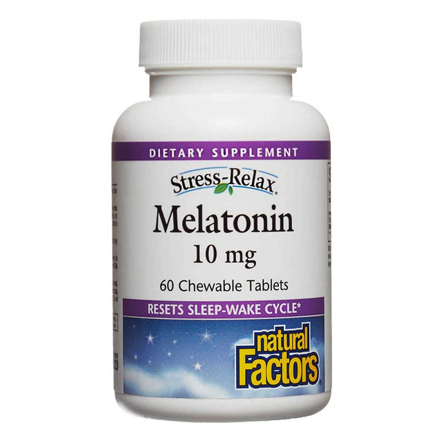 Melatonin 10 mg Chewable Tablets, 60 Count - Natural Factors - Natural Factors