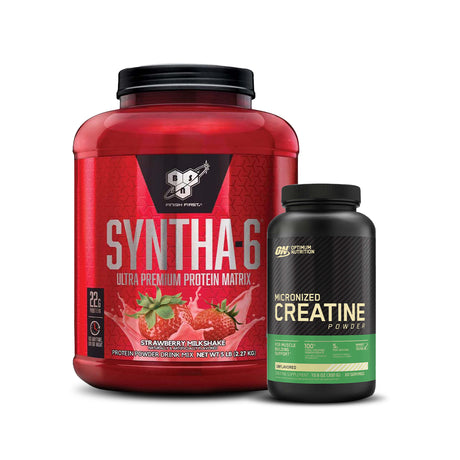 BSN Syntha-6 Whey Protein, Strawberry Milkshake, 5 LB Offer - BSN