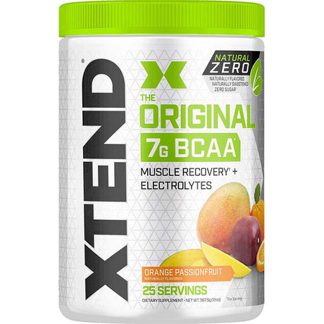 Xtend Natural Zero BCAAs, Orange Passion Fruit, 25 Servings - Xtend