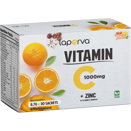 Laperva Vitamin C Plus Zinc Drink, 30 Sachets, Orange - Laperva