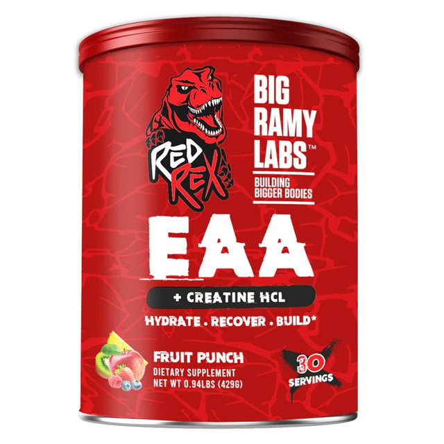 Big Ramy Labs Red Rex EAA + Creatine HCL, Fruit Punch, 30 - Big Ramy Labs Redrex