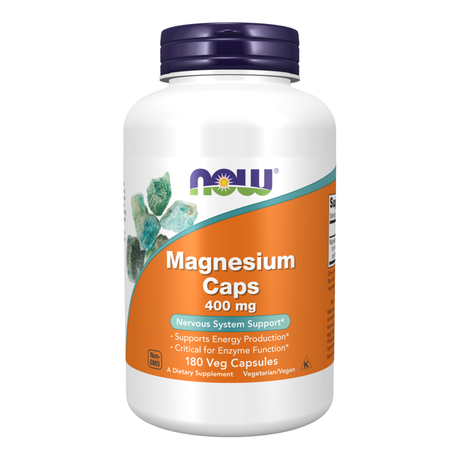 Now Magnesium, 400 mg, 180 Veggie Capsules - Now