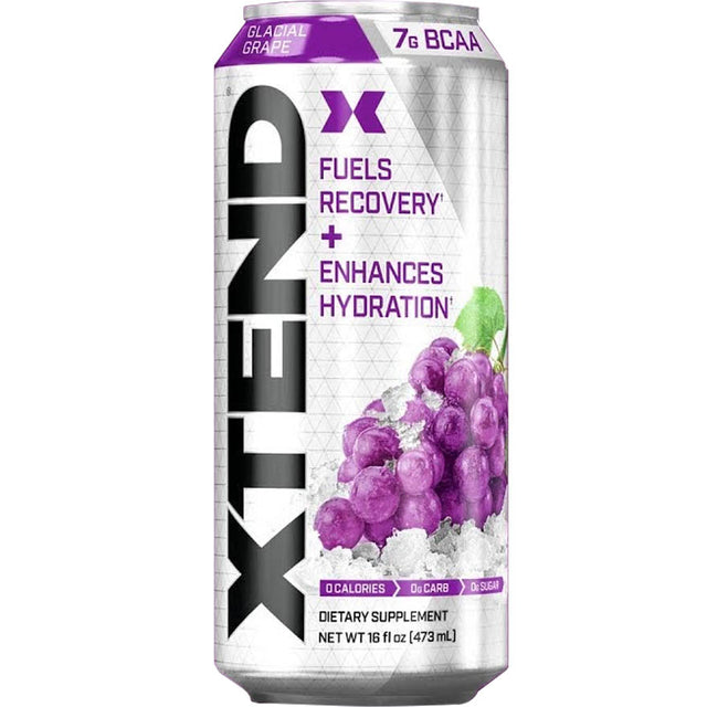 Xtend Carbonated Zero Sugar Hydration & Recovery Drink, Glacial Grape, 1 Piece - Xtend