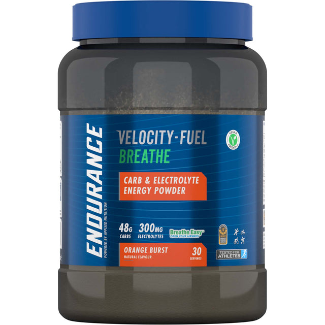 Breathe Easy Applied Nutrition Endurance Velocity Fuel Carb Plus Electrolyte Energy, Orange Burst, 1.5 LB - Applied Nutrition