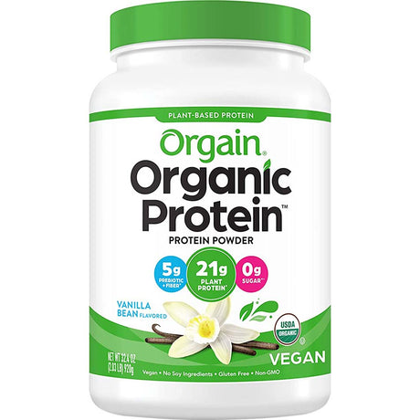 Orgain Organic Plant Based Protein, Vanilla Bean, 2.03 Lb - Orgain