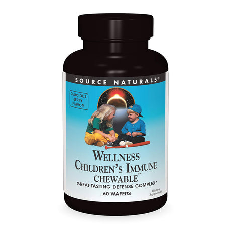 Source Naturals Wellness Children's Immune Chewable Wafers, Berry, 60 Wafers - Source Naturals