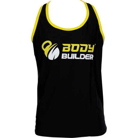 Premium Body Builder T-Shirt, Black & Yellow, S - Body Builder