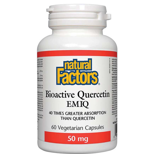 Natural Factors Bioactive Quercetin EMIQ, 50 mg, 60 Veggie Capsules - Natural Factors