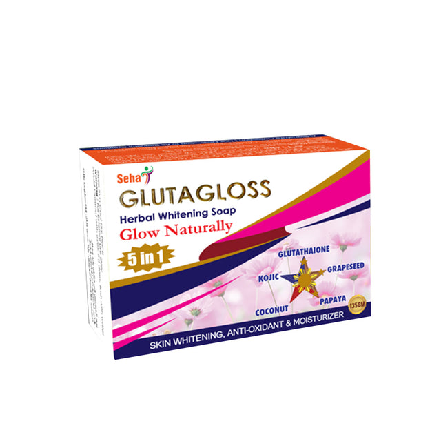 GlutaGloss Herbal Whitening Soap, 135 Gm - Seha Pharmaceuticals