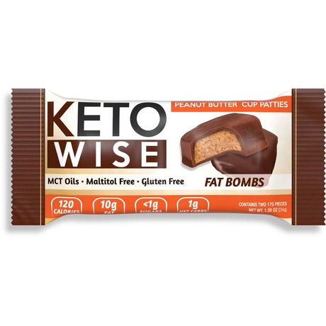 Peanut Butter Cup Patties, Keto Wise Fat Bombs, 1 Piece - Keto Wise