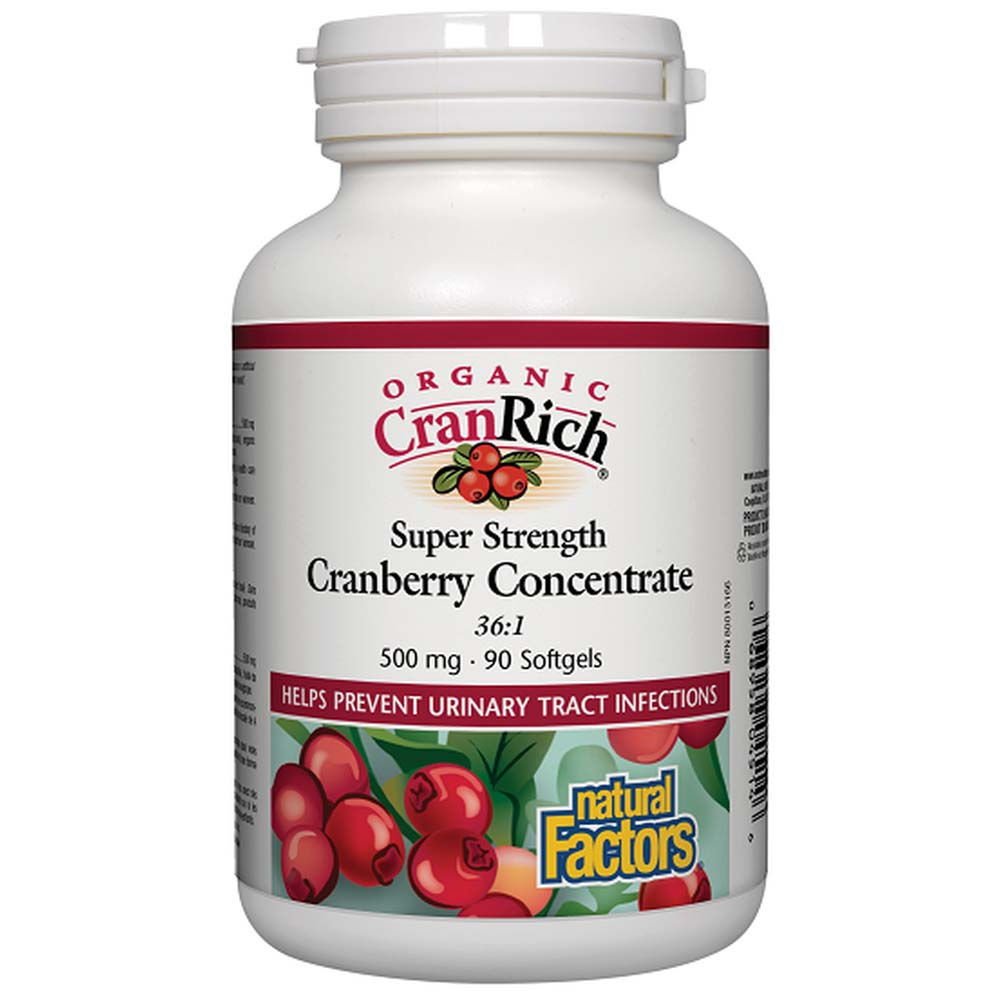 Super Strength Cranberry Concentrate, 500 mg, 90 Softgels - Natural Factors - Natural Factors