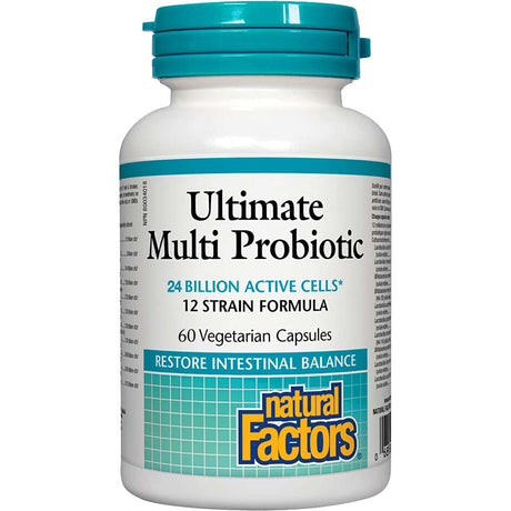 Ultimate Multi Probiotic, Double Strength, 24 Billion Active Cells, 60 Veggie Capsules - Natural Factors - Natural Factors