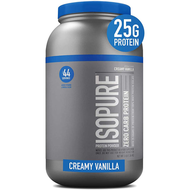 Isopure Zero Carb Protein, Creamy Vanilla, Nature's Best, 3 LB - Nature's Best