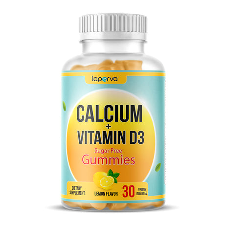 Laperva Vegan Gummies, Calcium Plus Vitamin D3, Lemon, 30 Count - Laperva